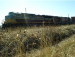 CP Heritage 7014/CP 8738, another view of stopped in Colebrook Siding, waiting for parts/repair to air brake system.